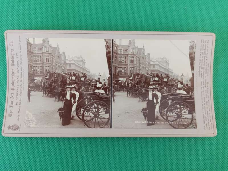 VICTORIAN STEREO SCOPE CARD - PICCODILY LONDON