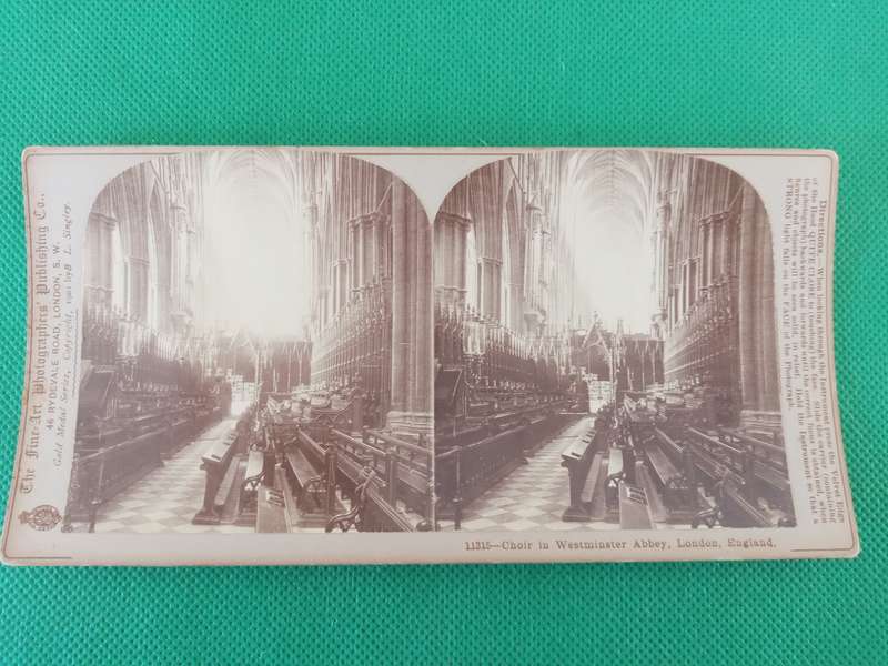 VICTORIAN STEREO CARD - WESTMINISTER ABBEY