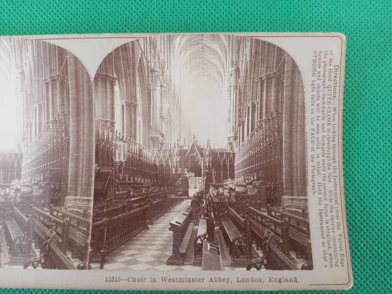 VICTORIAN STEREO CARD - WESTMINISTER ABBEY