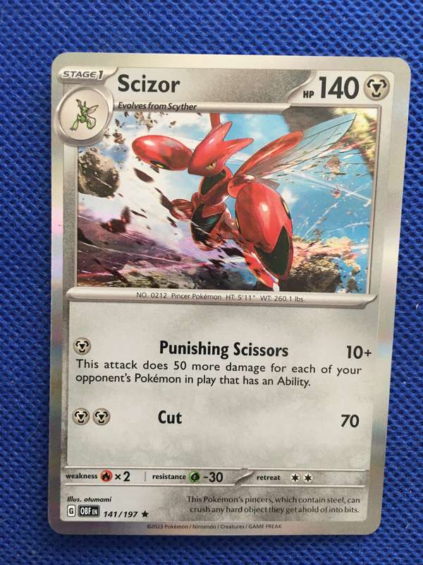 POKEMON TRADING CARD - SHINY / FOIL CARD - SCIZOR