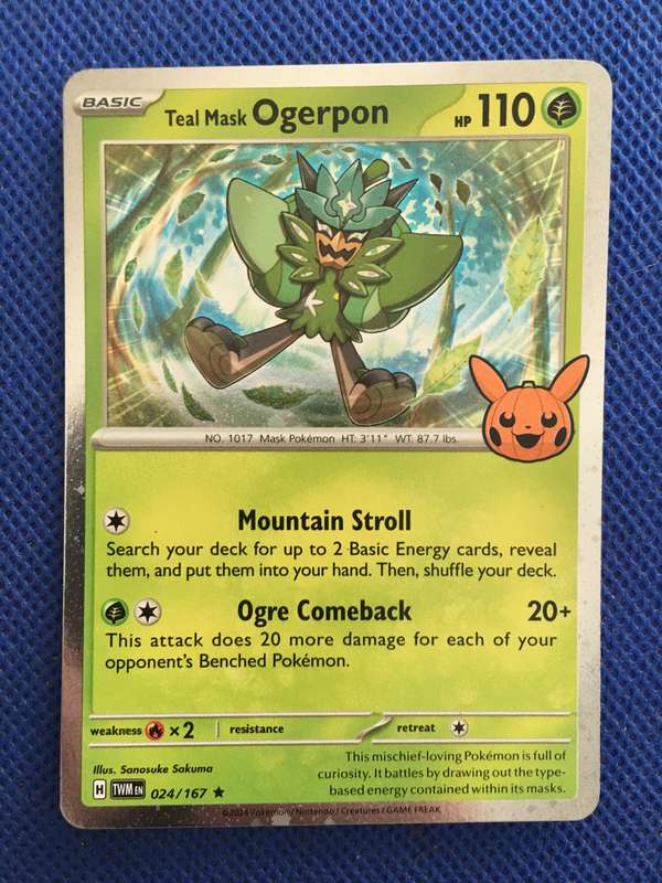 POKEMON TRADING CARD - TEAL MASK OGERPON - FOIL CARD SHINY