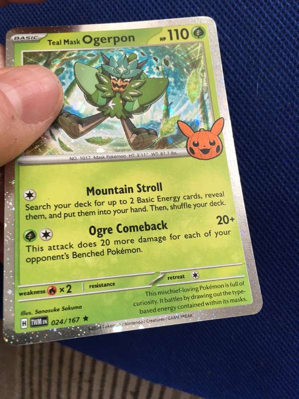 POKEMON TRADING CARD - TEAL MASK OGERPON - FOIL CARD SHINY