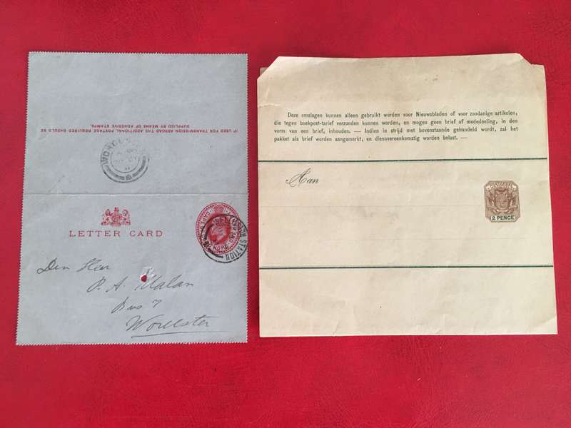 ANTIQUE LOVELY LETTER CARD  PIETER ANDRIES MALAN SON OF OUMA R E MALAN   SON - 1857  + TELEGRAMME