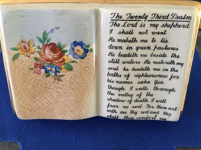 VINTAGE THE LORDS PRAYER ON PORCELAIN  BOOK