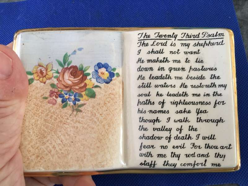 VINTAGE THE LORDS PRAYER ON PORCELAIN  BOOK