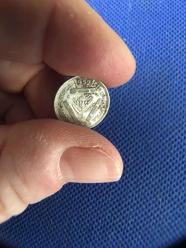 SOUTH AFRICA 1952 3D TICKY COIN