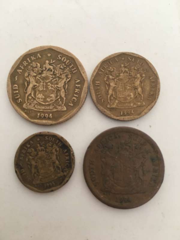 SOUTH AFRICA COIN LOT 50c 20c 10c 5c        (3)   ALL CRESTED COINS