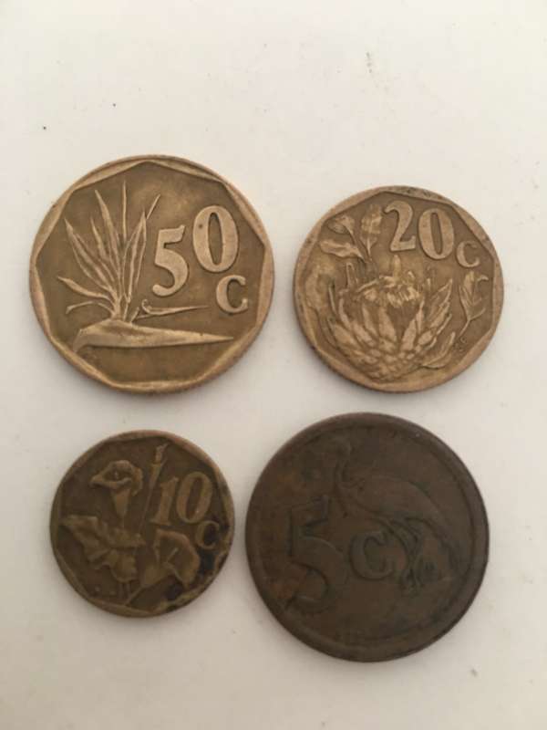 SOUTH AFRICA COIN LOT 50c 20c 10c 5c        (3)   ALL CRESTED COINS