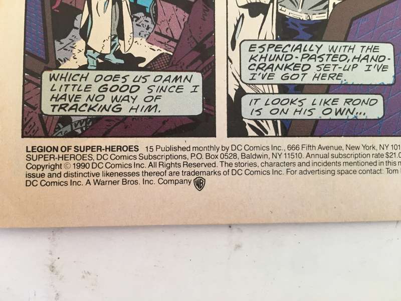 DC COMICS - LEGION OF SUPER - HEROES - NO. 15 -  1991