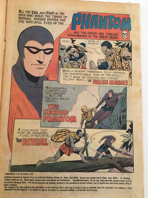 CHARLTON COMICS  - THE PHANTOM - VOL. 3  NO. 40 - 1970