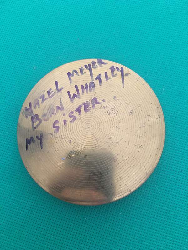 VINTAGE BRASS  POWDER COMPACT WITH MIRROR