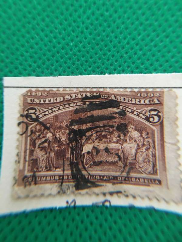 AMERICA USED STAMP - COLUMBUS SOLICITING ISABELLA 1492- 1892