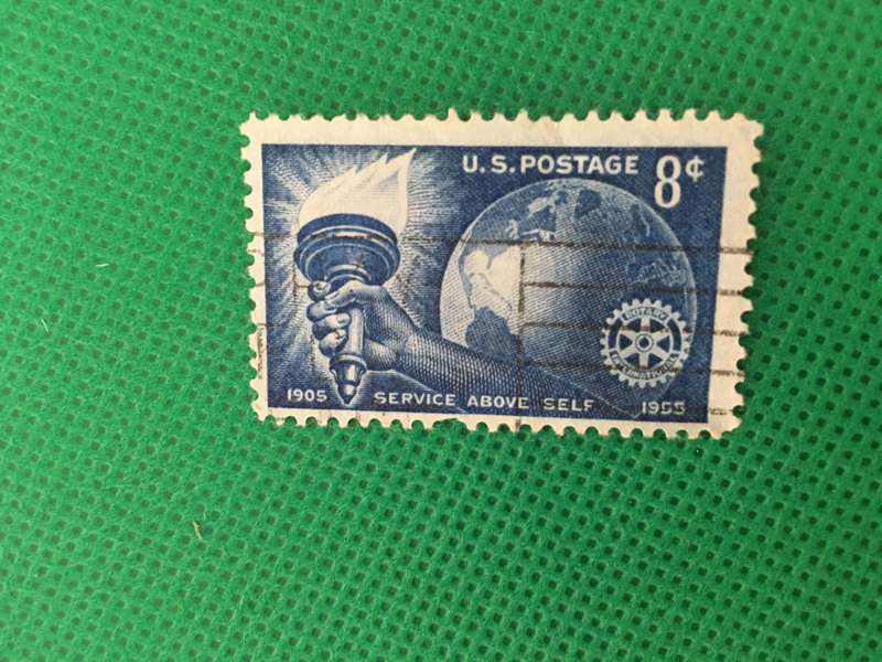 AMERICA - SERVICE ABOVE SELF 1955 8c USED STAMP