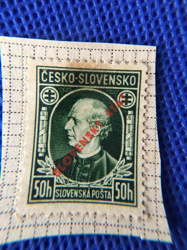 CZECHOSOLOVAKIA UNUSED PRINTED OVER 1939  POSTAGE STAMP