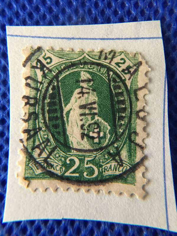 SWITZERLAND 25 FRANCO  USED STAMP