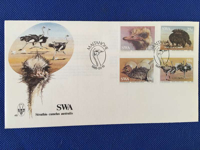 NAMIBIA FIRST DAY COVER OSTRICHES