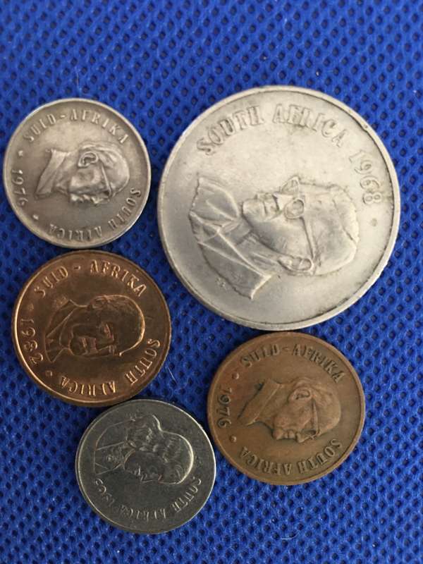 SOUTH AFRICA - VARIOUS PRESIDENTIAL COINS INCLUDING JAN VAN RIEBEEK 5c COIN   (A15)  50c 1c  5c  1c
