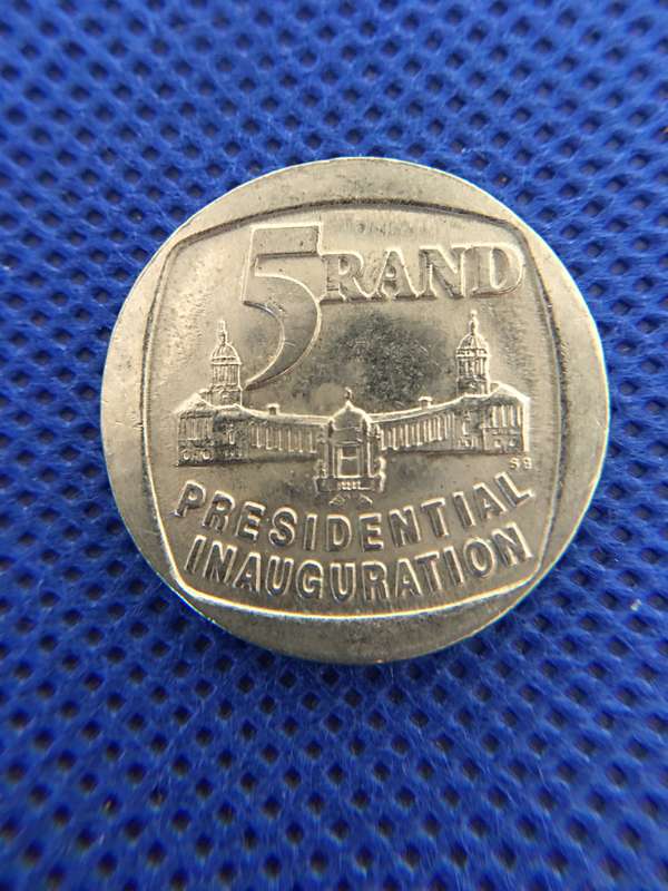 SOUTH AFRICA - COIN LOT R5 INAUGURATION - 50c  20c  5c  1c  5c  1/2c all crested  -  (A16)