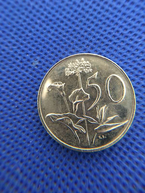 SOUTH AFRICA  - LOT OF 5 COINS - R5 INAUGORATION -  50c -  20c  5c  x 2     (A17)