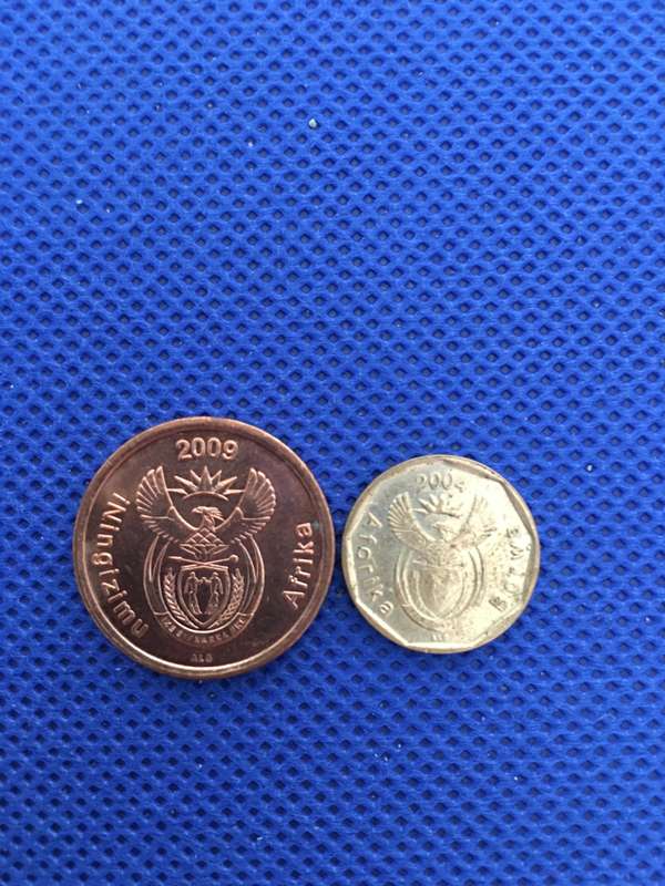 SOUTH AFRICA - LOT OF TWO COINS 5c and 10c coin (C14)