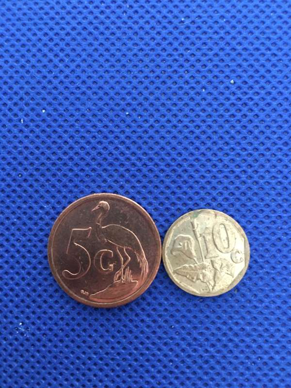 SOUTH AFRICA - LOT OF TWO COINS 5c and 10c coin (C14)