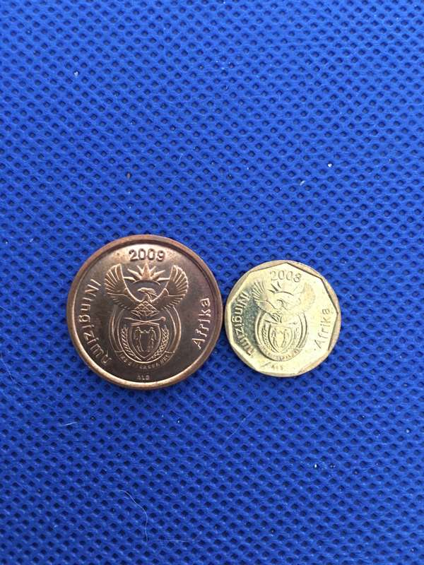 SOUTH AFRICA - TWO COINS  5c and 10c coins  (C9)
