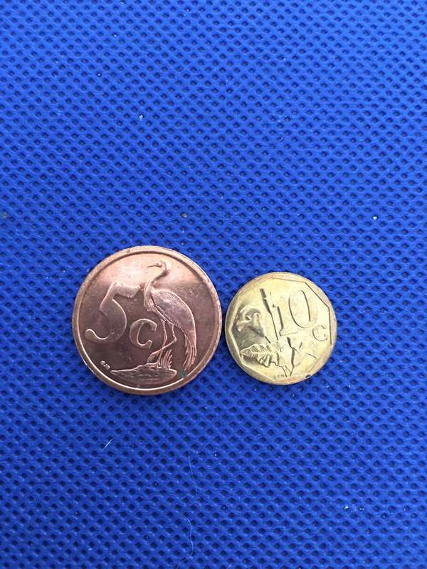 SOUTH AFRICA - TWO COINS - 5c and 10c  -  (c8)
