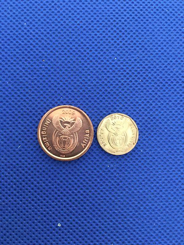 SOUTH AFRICA TWO COINS - (C4) -5c and 10c