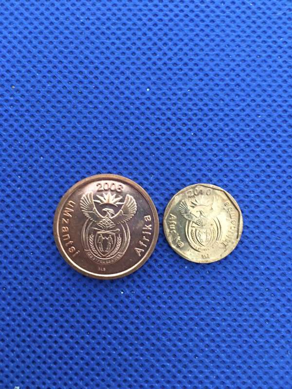 SOUTH AFRICA - TWO COINS - 10c 5c coins - (C16)