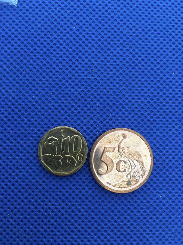 SOUTH AFRICA - TWO COINS - 10c 5c coins - (C16)