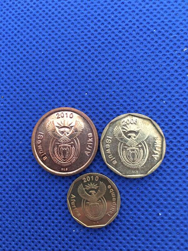 SOUTH AFRICA LOT OF 3 COINS  20c 10c 5c (C2)