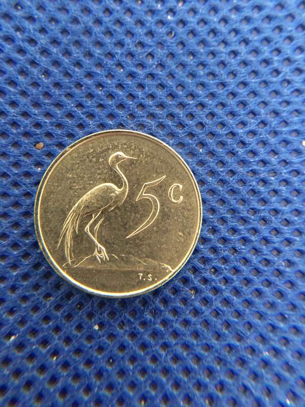 SOUTH AFRICA 5c COIN - 1966 - AFRIKAANS - JAN VAN RIEBEECK COIN  / UNC CONDITION