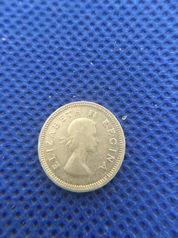 SOUTH AFRICA 1956 3D 3 PENCE COIN