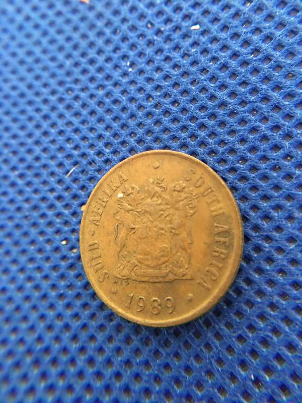 SOUTH AFRICA LOT OF 4 COINS - 1c  2c  5c  50c  all crested