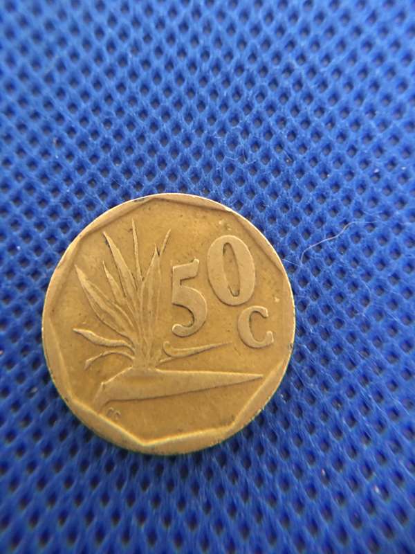 SOUTH AFRICA LOT OF 5 COINS (4)  R5 - 50c 5c 20c 10c