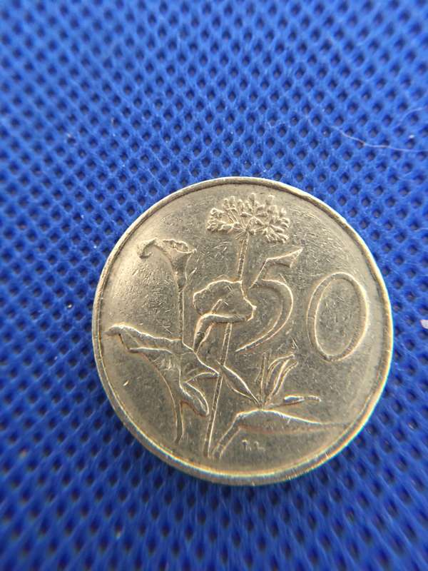 SOUTH AFRICA LOT OF 6 COINS -  (A3)  LOT OF 6 COINS R2  R1  50c 20c 10c 5c all crested coins