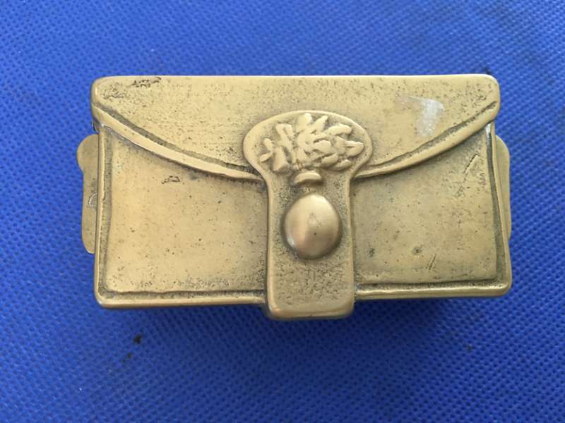 VINTAGE TO ANTQUE SOLID BRASS RING OR PILL HOLDER - HEAVY ALMOST 300 GRAMS