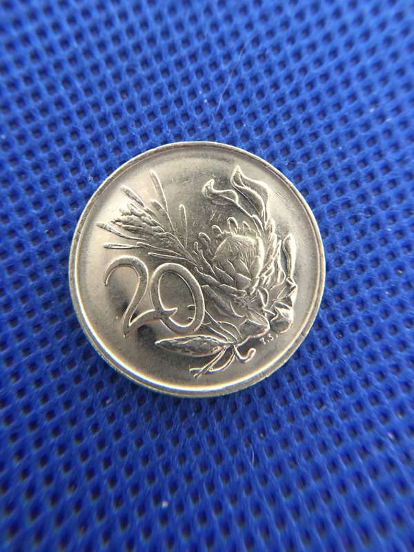 SOUTH AFRICA - LOT OF 5 COINS -  20c  5c  1c  5c  2c  - (A6) ALL CRESTED