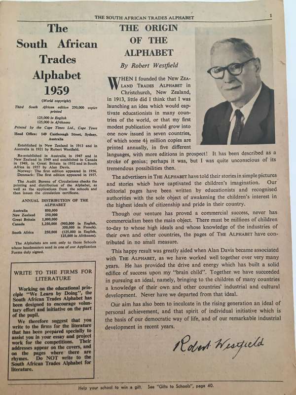 THE SOUTH AFRICAN TRADES ALPHABET - 1959