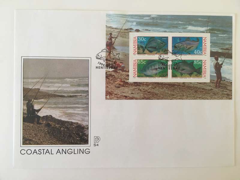 NAMIBIA 2 FDC COVERS  - COASTAL ANGLING AND RARE AND ENDANGERED ANIMALS