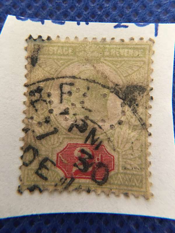 GREAT BRITAIN USED KING EDWARD 2D POSTAGE STAMP