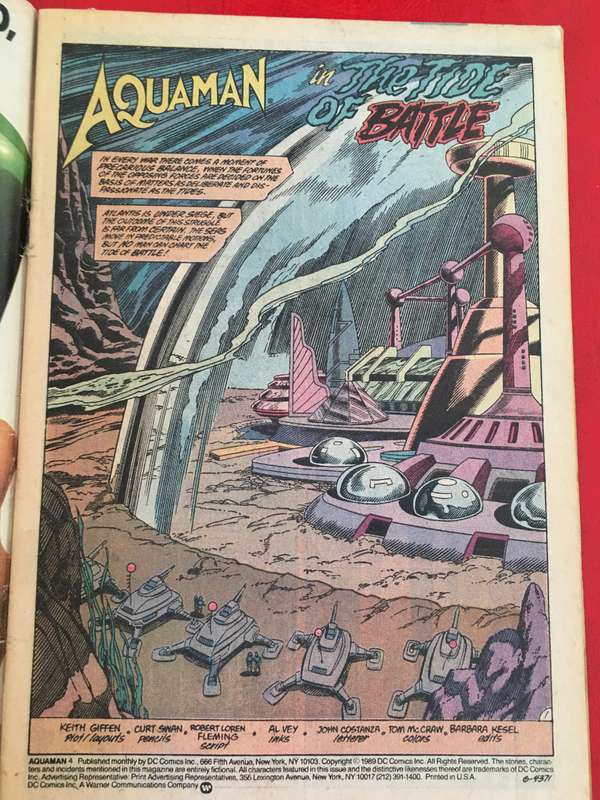 DC COMICS - AQUAMAN NO. 4  - 1989