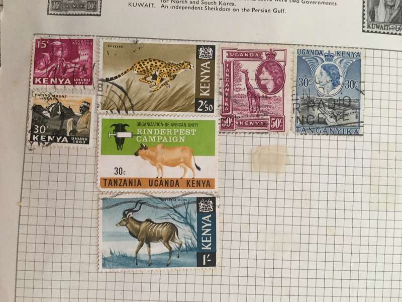 KENYA MOUNTED LOT OF USED STAMPS