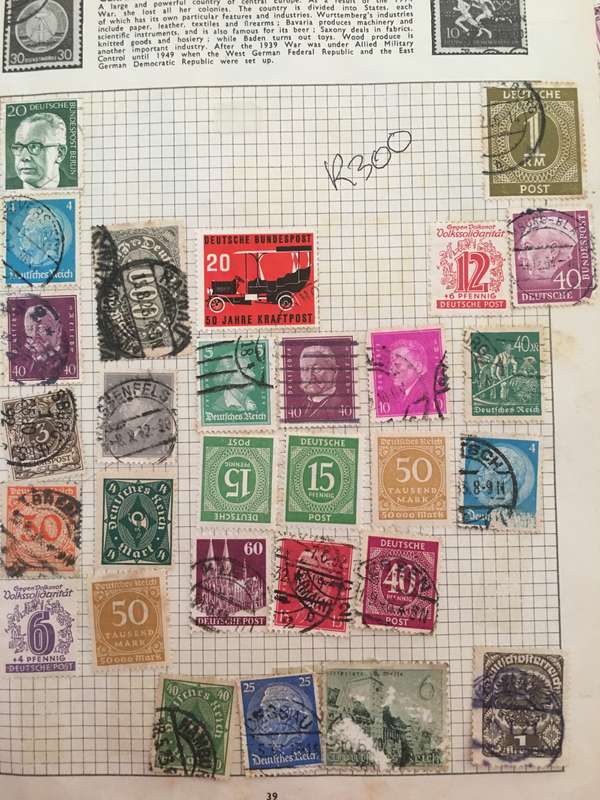GERMANY PAGE OF MOUNTED STAMPS