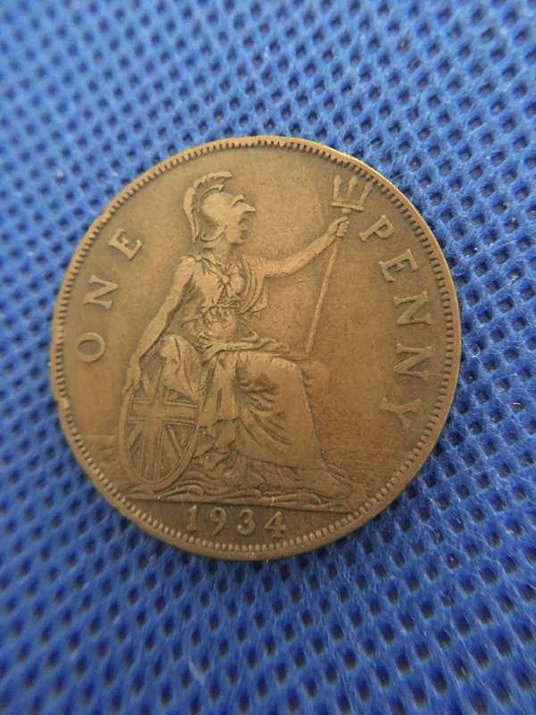 GREAT BRITAIN 1 PENNY  COIN 1934
