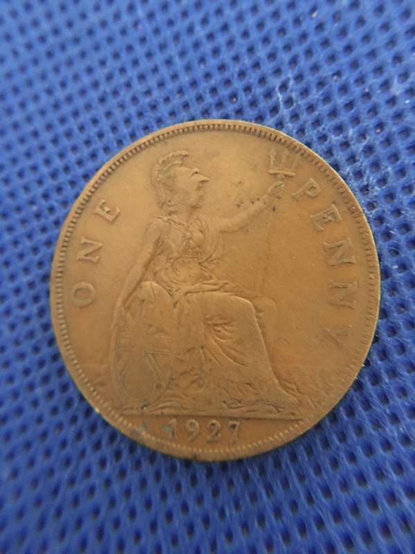 GREAT BRITAIN LOVELY DETAILED PENNY - 1927
