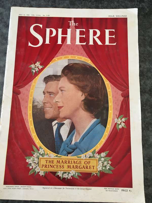 VINTAGE THE SPHERE  - THE MARRIAGE OF PRINCESS MARGARET- 1960