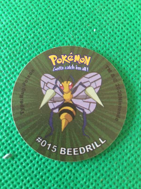 POKEMON TAZO RELEASED BY NINTENDO  AROUND THE 2000'S - CHEETOS / LAYS -NO. 15 - BEEDRILL