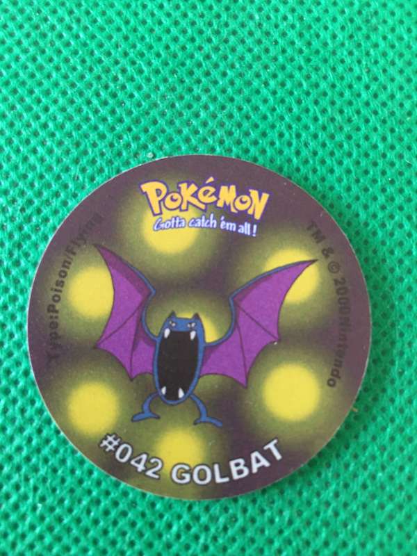 POKEMON TAZO RELEASED BY NINTENDO  AROUND THE 2000'S - CHEETOS / LAYS -NO. 42 - GOLBAT
