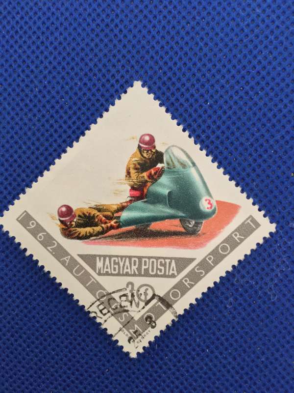 HUNGARY 1962 USED SET OF MOTOR BIKE  STAMPS